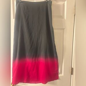 Vince Camuto Black and Pink Gradient Maxi Skirt